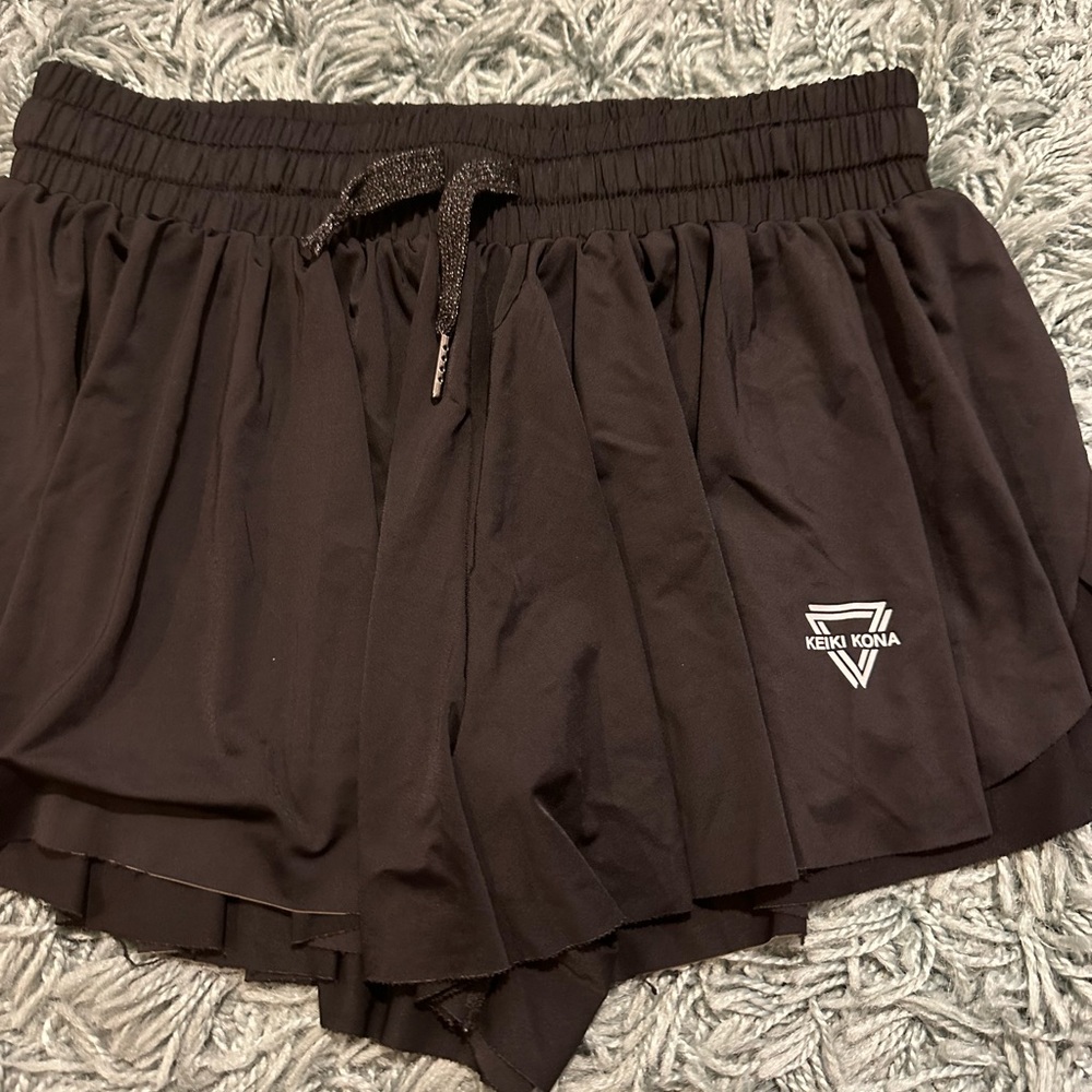 Black Athletic Shorts with Elastic Waistband